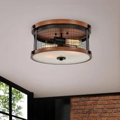 Rose 7.2 in. 2-Light Indoor Black Finish Flush Mount Chandelier with Light Kit by Warehouse of Tiffany -Warehouse of Tiffany Shop black warehouse of tiffany flush mount lights cm191 2iwb 31 1000