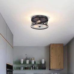 Sheela 8 in. 3-Light Indoor Matte Black Finish Flush Mount Lamp with Light Kit by Warehouse of Tiffany 9 Sheela 8 in. 3-Light Indoor Matte Black Finish Flush Mount Lamp with Light Kit by Warehouse of Tiffany -Warehouse of Tiffany Shop black warehouse of tiffany flush mount lights cm202 3mb 31 1000