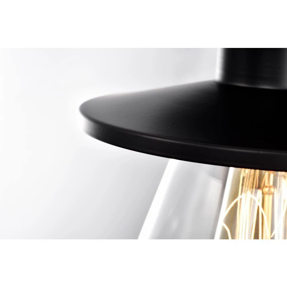 Tunney 7.9 in. 1-Light Black Indoor Semi-Flush Mount Light with Light Kit by Warehouse of Tiffany 4 Tunney 7.9 in. 1-Light Black Indoor Semi-Flush Mount Light with Light Kit by Warehouse of Tiffany - Image 2