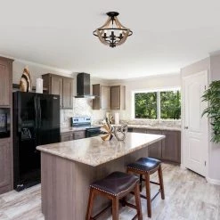 Ricky 12.9 in. 4-Light Black Indoor Semi-Flush Mount Light with Light Kit by Warehouse of Tiffany -Warehouse of Tiffany Shop black warehouse of tiffany flush mount lights cm244 4bxi 1f 1000