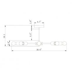 Bianna 27 in. 8-Light Indoor Black Semi-Flush Mount Ceiling Light with Light Kit by Warehouse of Tiffany -Warehouse of Tiffany Shop black warehouse of tiffany flush mount lights hm218 8bg 4f 1000