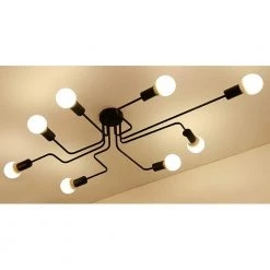 Electodyte 26 in. 8-Light Indoor Black Flush Mount Chandelier by Warehouse of Tiffany -Warehouse of Tiffany Shop black warehouse of tiffany flush mount lights ld4229 c3 1000