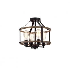 Teeger 13 in. 4-Light Black Indoor Semi-Flush Mount with Light Kit by Warehouse of Tiffany