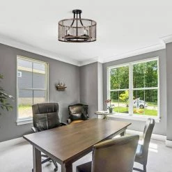 Adrian 15 in. 4-Light Black Indoor Semi-Flush Mount with Light Kit by Warehouse of Tiffany -Warehouse of Tiffany Shop black warehouse of tiffany flush mount lights mx11 4 31 1000