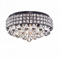 Cuddy 7 in. 4-Light Indoor Black Finish Chandelier with Light Kit by Warehouse of Tiffany