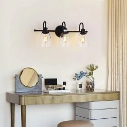 Aester 11 in. 3-Light Black Indoor Wall Sconce with Light Kit by Warehouse of Tiffany -Warehouse of Tiffany Shop black warehouse of tiffany vanity lighting w2208 3mb 31 1000