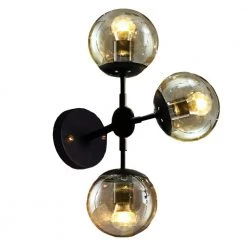 Sadette 3-Light Black Wall Sconce Light by Warehouse of Tiffany