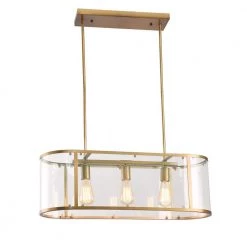 Nefer 3-Light Brushed Brass Chandelier by Warehouse of Tiffany