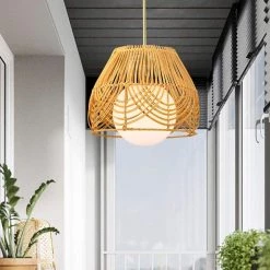 Lotta 13 in. 1-Light Indoor Brass and Woven Rattan Finish Pendant with Light Kit by Warehouse of Tiffany -Warehouse of Tiffany Shop brass warehouse of tiffany chandeliers md55 1b 31 1000
