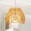 Lotta 13 in. 1-Light Indoor Brass and Woven Rattan Finish Pendant with Light Kit by Warehouse of Tiffany -Warehouse of Tiffany Shop brass warehouse of tiffany chandeliers md55 1b 64 1000