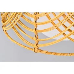 Lotta 13 in. 1-Light Indoor Brass and Woven Rattan Finish Pendant with Light Kit by Warehouse of Tiffany -Warehouse of Tiffany Shop brass warehouse of tiffany chandeliers md55 1b 76 1000