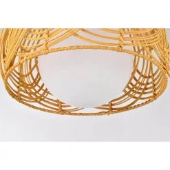 Lada 13 in. Natural Rattan Semi Flush Mount 1-Light by Warehouse of Tiffany -Warehouse of Tiffany Shop brass warehouse of tiffany flush mount lights mx55 1 1d 1000