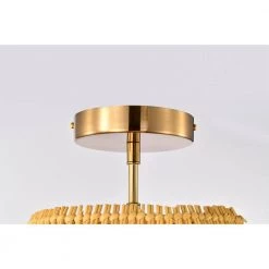 Lada 13 in. Natural Rattan Semi Flush Mount 1-Light by Warehouse of Tiffany -Warehouse of Tiffany Shop brass warehouse of tiffany flush mount lights mx55 1 1f 1000