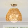 Lada 13 in. Natural Rattan Semi Flush Mount 1-Light by Warehouse of Tiffany -Warehouse of Tiffany Shop brass warehouse of tiffany flush mount lights mx55 1 64 1000