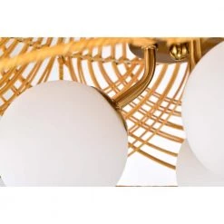 Lucilla 15 in. Natural Rattan Semi Flush Mount 3-Light by Warehouse of Tiffany -Warehouse of Tiffany Shop brass warehouse of tiffany flush mount lights mx55 3 1d 1000
