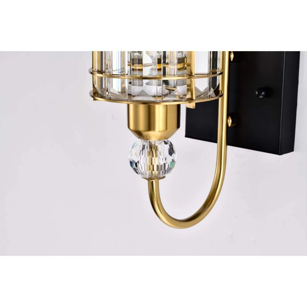 Aitana 5 in. 1-Light Indoor Brass Finish Wall Sconce with Light Kit by Warehouse of Tiffany 8 Aitana 5 in. 1-Light Indoor Brass Finish Wall Sconce with Light Kit by Warehouse of Tiffany - Image 6