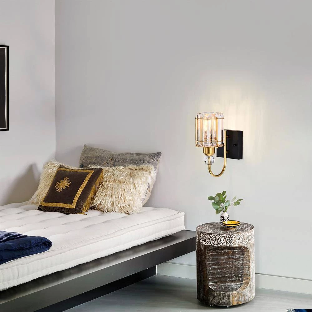 Aitana 5 in. 1-Light Indoor Brass Finish Wall Sconce with Light Kit by Warehouse of Tiffany 12 Aitana 5 in. 1-Light Indoor Brass Finish Wall Sconce with Light Kit by Warehouse of Tiffany - Image 10