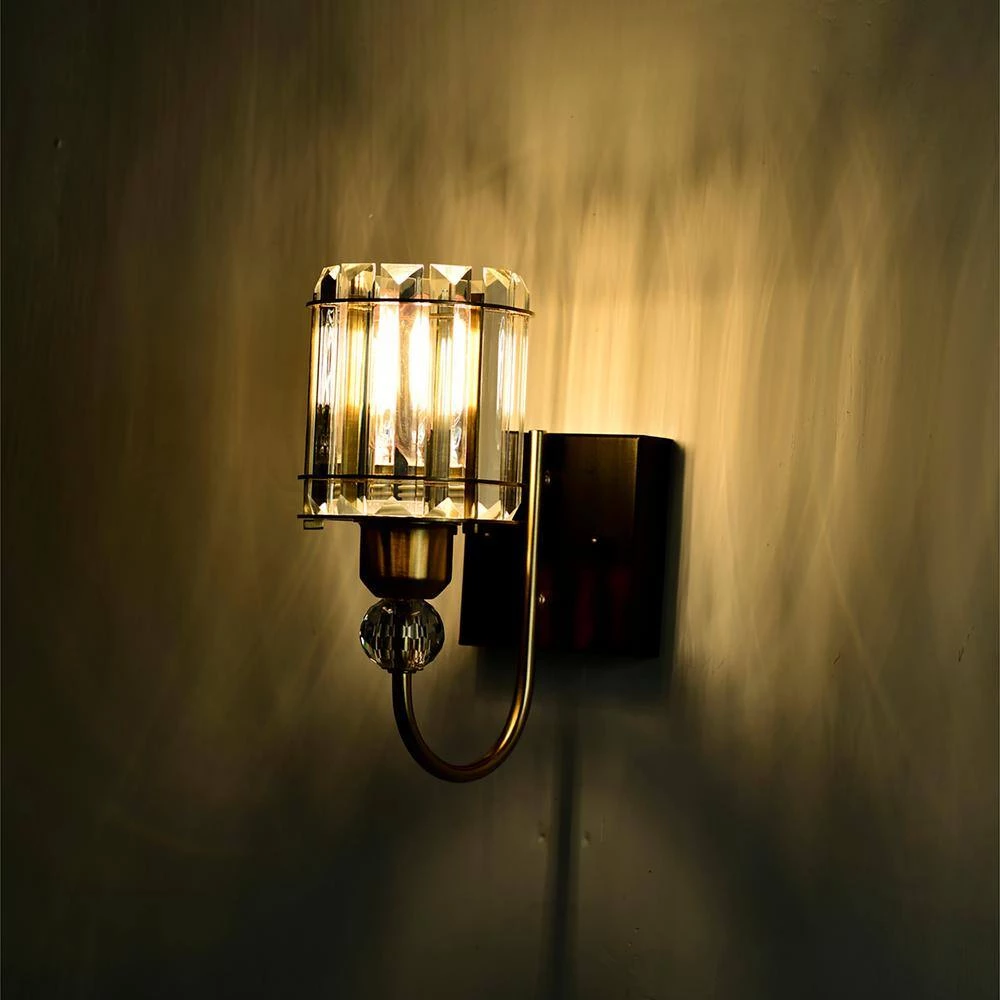 Aitana 5 in. 1-Light Indoor Brass Finish Wall Sconce with Light Kit by Warehouse of Tiffany 9 Aitana 5 in. 1-Light Indoor Brass Finish Wall Sconce with Light Kit by Warehouse of Tiffany - Image 7