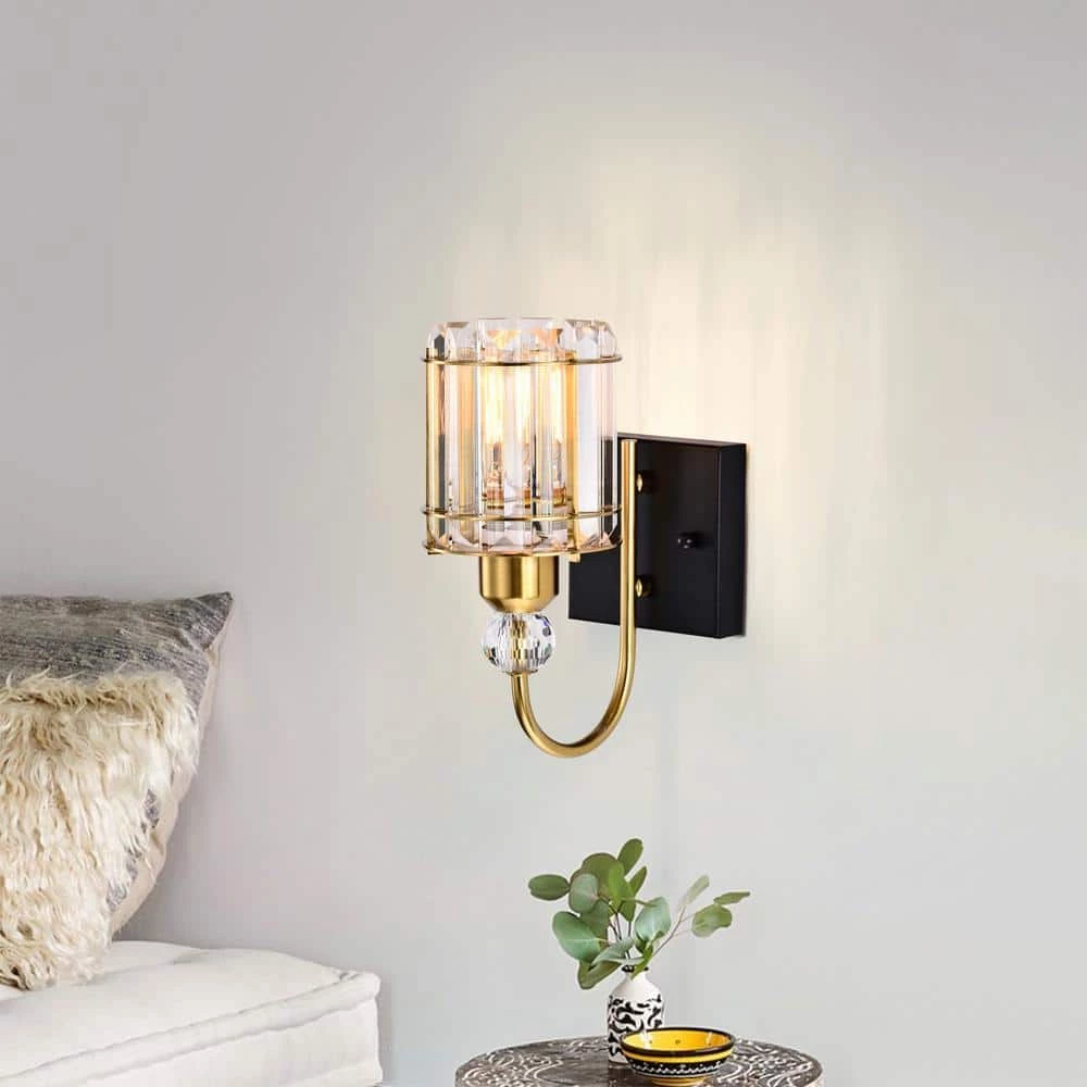 Aitana 5 in. 1-Light Indoor Brass Finish Wall Sconce with Light Kit by Warehouse of Tiffany 6 Aitana 5 in. 1-Light Indoor Brass Finish Wall Sconce with Light Kit by Warehouse of Tiffany - Image 4