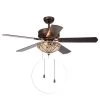 Gliska 52 in. Bronze Indoor Hand Pull Chain Ceiling Fan with Light Kit by Warehouse of Tiffany -Warehouse of Tiffany Shop bronze warehouse of tiffany ceiling fans with lights cfl 8353rb 64 1000