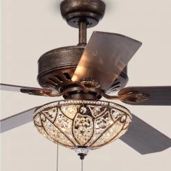 Gliska 52 in. Bronze Indoor Hand Pull Chain Ceiling Fan with Light Kit by Warehouse of Tiffany -Warehouse of Tiffany Shop bronze warehouse of tiffany ceiling fans with lights cfl 8353rb c3 1000