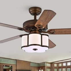Geloy 48 in. 3-Light Indoor Bronze Remote Controlled Ceiling Fan with Light Kit by Warehouse of Tiffany -Warehouse of Tiffany Shop bronze warehouse of tiffany ceiling fans with lights cfl 8437sb c3 1000