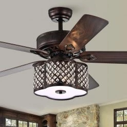 Edard 52 in. Bronze Indoor Remote Controlled Ceiling Fan with Light Kit by Warehouse of Tiffany -Warehouse of Tiffany Shop bronze warehouse of tiffany ceiling fans with lights cfl 8443remo rb c3 1000