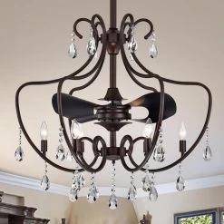 Lasmin 31 in. Bronze Indoor Remote Controlled Fandelier with Light Kit by Warehouse of Tiffany -Warehouse of Tiffany Shop bronze warehouse of tiffany ceiling fans with lights cfl 8460ab c3 1000