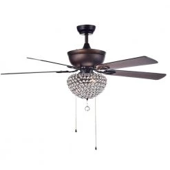 Swarna 52 in. Indoor Bronze Ceiling Fan with Light kit by Warehouse of Tiffany