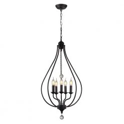 Amriana 5-Light Antique Bronze Pendant by Warehouse of Tiffany