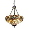 Tiffany-style Ariel 2 - Light Bronze Finish Hanging Pendant Light by Warehouse of Tiffany