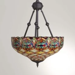 Tiffany-style Ariel 2 - Light Bronze Finish Hanging Pendant Light by Warehouse of Tiffany -Warehouse of Tiffany Shop bronze warehouse of tiffany chandeliers 16099revhan a0 1000