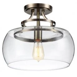 Kostandea 13.5 in. 1-Light Indoor Bronze Flush Mount Ceiling Lights with Light Kit by Warehouse of Tiffany