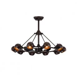 Maxe 39 in. Bronze Indoor Remote Controlled Fandelier with Light Kit by Warehouse of Tiffany