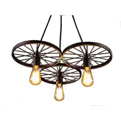 Serapiko 10 in. 3-Light Antique Bronze Edison Chandelier by Warehouse of Tiffany