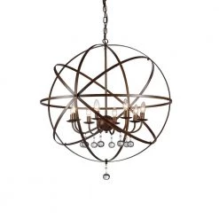 Jossie 8-Light Bronze Chandelier with Shade by Warehouse of Tiffany