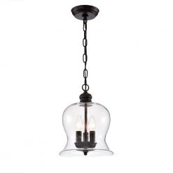 Cadogan 10 in. 3-Light Indoor Bronze Pendant Lamp with Light Kit by Warehouse of Tiffany