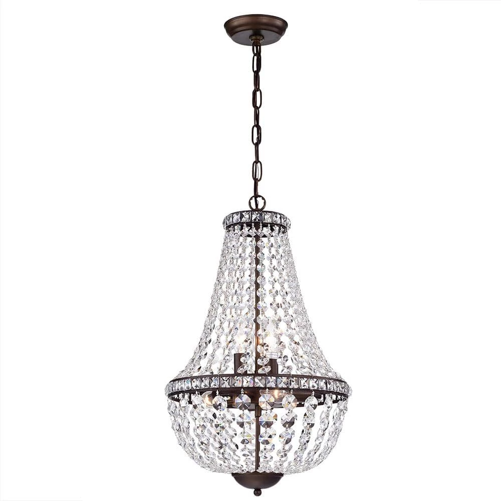 Uanah 17 in. 6-Light Indoor Bronze Chandelier with Light Kit by Warehouse of Tiffany 3 Uanah 17 in. 6-Light Indoor Bronze Chandelier with Light Kit by Warehouse of Tiffany