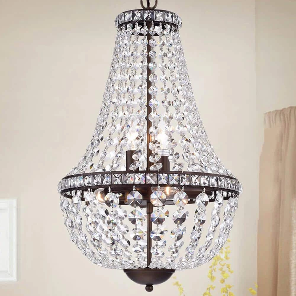 Uanah 17 in. 6-Light Indoor Bronze Chandelier with Light Kit by Warehouse of Tiffany 4 Uanah 17 in. 6-Light Indoor Bronze Chandelier with Light Kit by Warehouse of Tiffany - Image 2