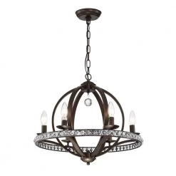 Lovi 23 in. 6-Light Indoor Bronze Pendant Lamp with Light Kit by Warehouse of Tiffany