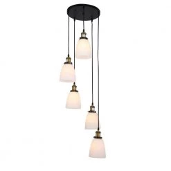 Krisha 19 in. 5-Light Indoor Bronze Chandelier with Light Kit by Warehouse of Tiffany