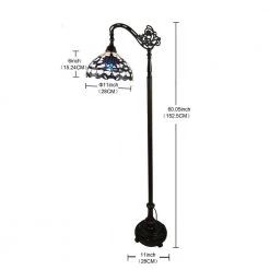Vinn 60 in. 1-Light Indoor Blue and White Tiffany Floor Lamp with Light Kit by Warehouse of Tiffany -Warehouse of Tiffany Shop bronze warehouse of tiffany floor lamps tf473 fl12 4f 1000