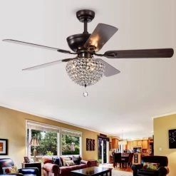 Swarna 52 in. Indoor Bronze Finsh Remote Controlled Ceiling Fan with Light Kit by Warehouse of Tiffany -Warehouse of Tiffany Shop bronze warehouse of tiffany flush mount lights cfl 8176remo ab 31 1000