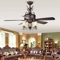 Firtha 52 in. Indoor Bronze Finsh Hand Pull Chain Ceiling Fan with Light Kit by Warehouse of Tiffany 6 Firtha 52 in. Indoor Bronze Finsh Hand Pull Chain Ceiling Fan with Light Kit by Warehouse of Tiffany -Warehouse of Tiffany Shop bronze warehouse of tiffany flush mount lights cfl 8211ab 31 1000