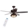 Fredix 52 in. Indoor Bronze Finsh Remote Controlled Ceiling Fan with Light Kit by Warehouse of Tiffany