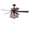 Pristil 52 in. Indoor Bronze Finsh Hand Pull Chain Ceiling Fan with Light Kit by Warehouse of Tiffany -Warehouse of Tiffany Shop bronze warehouse of tiffany flush mount lights cfl 8347rb 64 1000