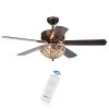 Gliska 52 in. Indoor Bronze Finsh Remote Controlled Ceiling Fan with Light Kit by Warehouse of Tiffany -Warehouse of Tiffany Shop bronze warehouse of tiffany flush mount lights cfl 8353remo rb 64 1000