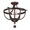 Bopelo 15.75 in. 3-Light Indoor Bronze Semi-Flush Mount Chandelier with Light Kit by Warehouse of Tiffany -Warehouse of Tiffany Shop bronze warehouse of tiffany flush mount lights cm021 3 64 1000
