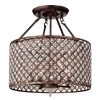 Estela 17 in. 4-Light Indoor Bronze Semi-Flush Mount Chandelier with Light Kit by Warehouse of Tiffany -Warehouse of Tiffany Shop bronze warehouse of tiffany flush mount lights cm051 4 64 1000