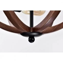 Fanalla 13 in. 2-Light Indoor Brown Faux Wood Grain Flush Mount with Light Kit by Warehouse of Tiffany -Warehouse of Tiffany Shop brown faux wood grain warehouse of tiffany flush mount lights 2041 2fm 1d 1000